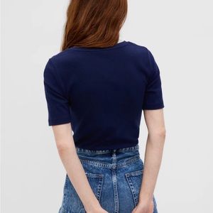 Modern Crewneck T-Shirt - navy blue